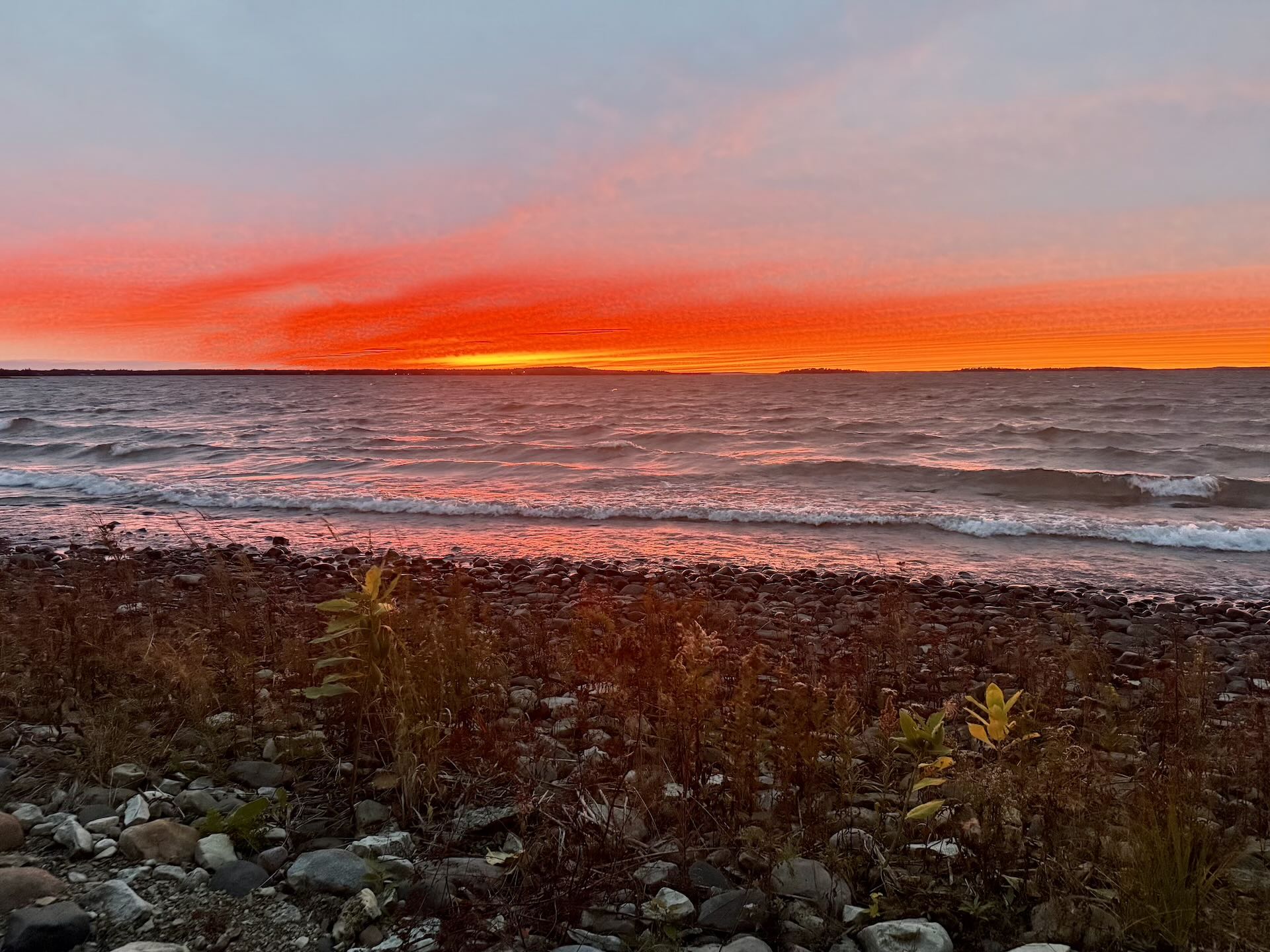 IMG_9783 Fall sunset over the water on Drummond Island, Michigan